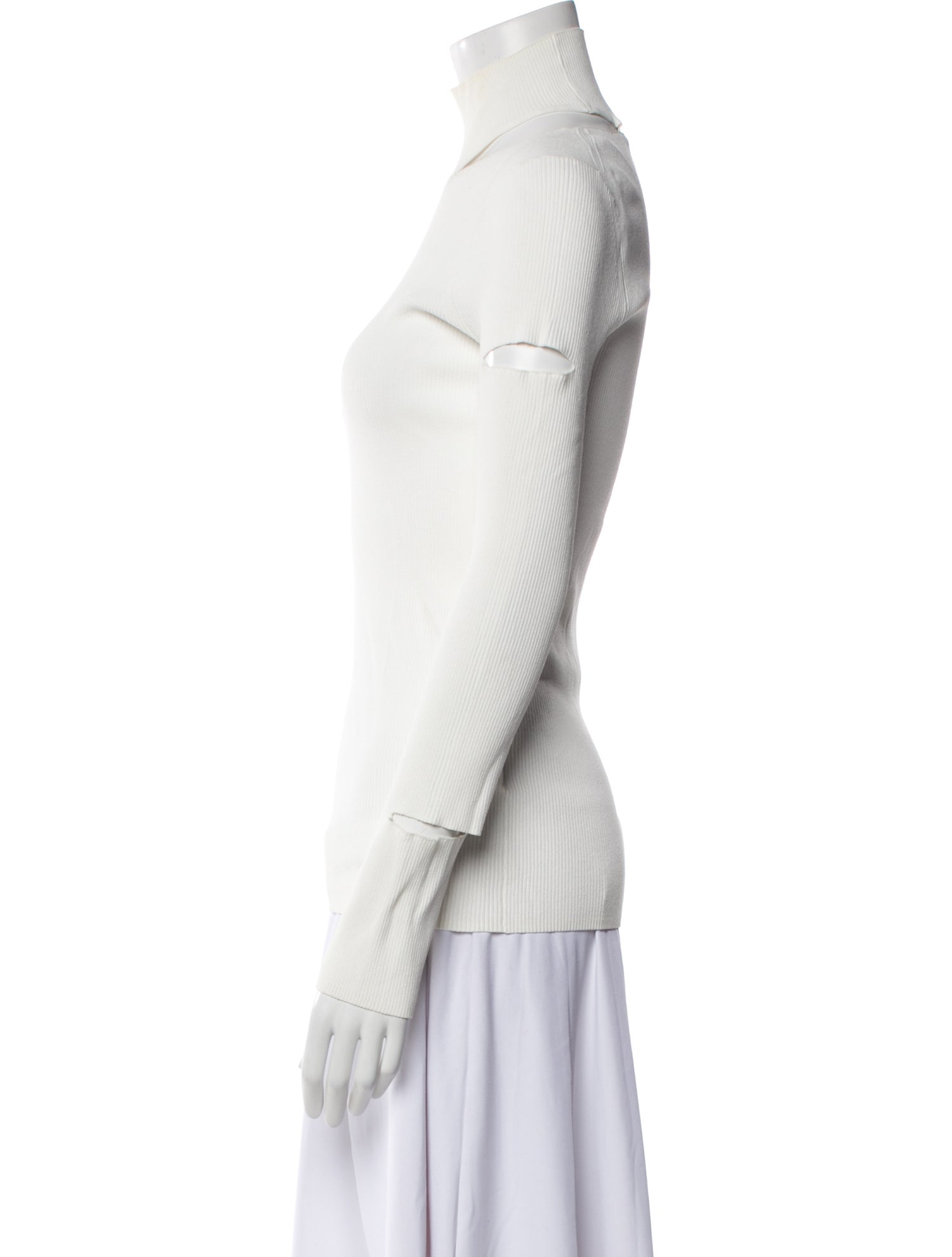 Tibi Mock Neck Long Sleeve Top