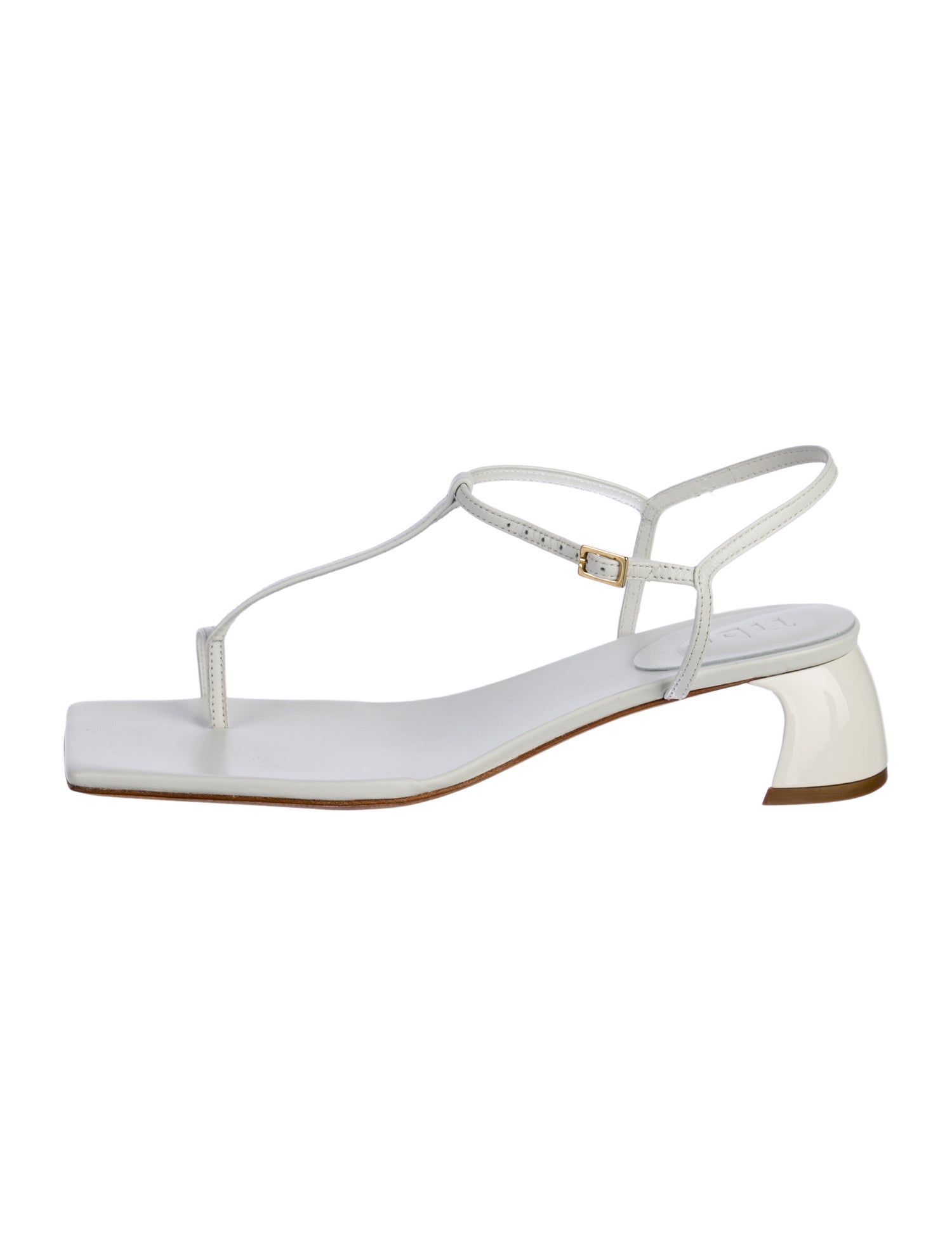Tibi Leather T-Strap Sandals