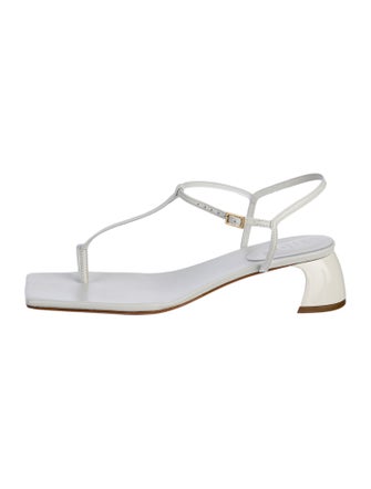 Tibi Leather T-Strap Sandals