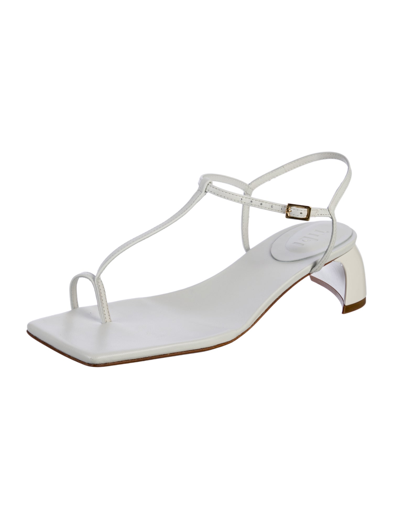 Tibi Leather T-Strap Sandals