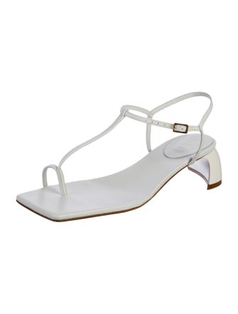 Tibi Leather T-Strap Sandals