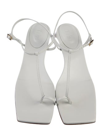 Tibi Leather T-Strap Sandals