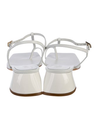 Tibi Leather T-Strap Sandals