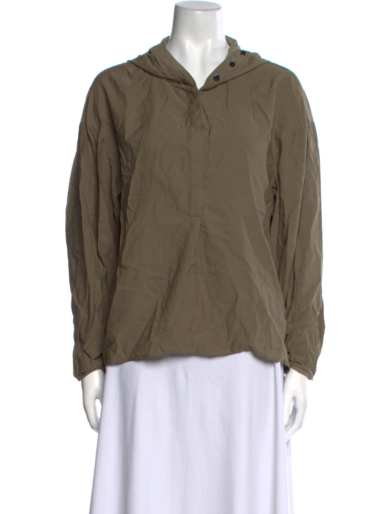 Tibi Crew Neck Long Sleeve Hoodie