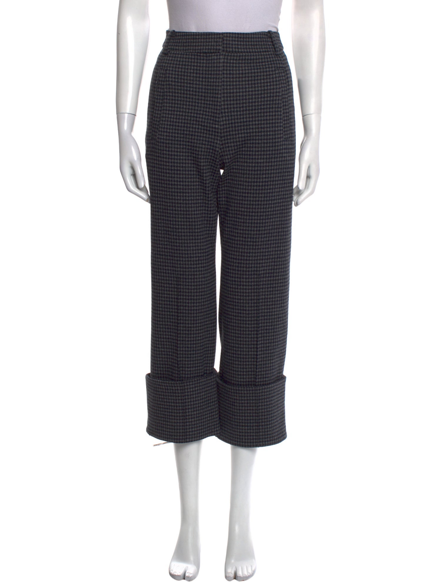 Tibi Plaid Print Wide Leg Pants