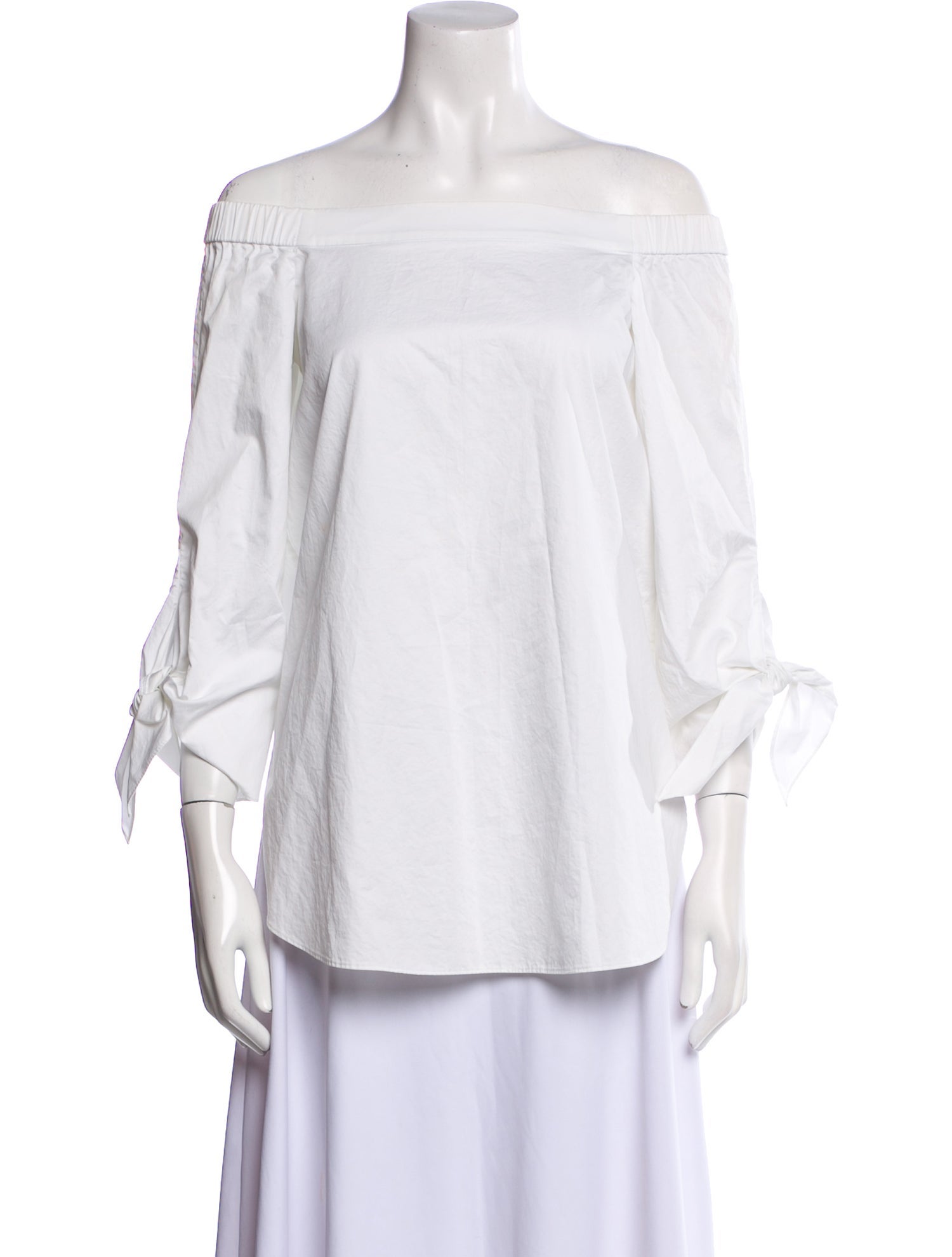 Tibi Off-The-Shoulder Three-Quarter Sleeve Blouse