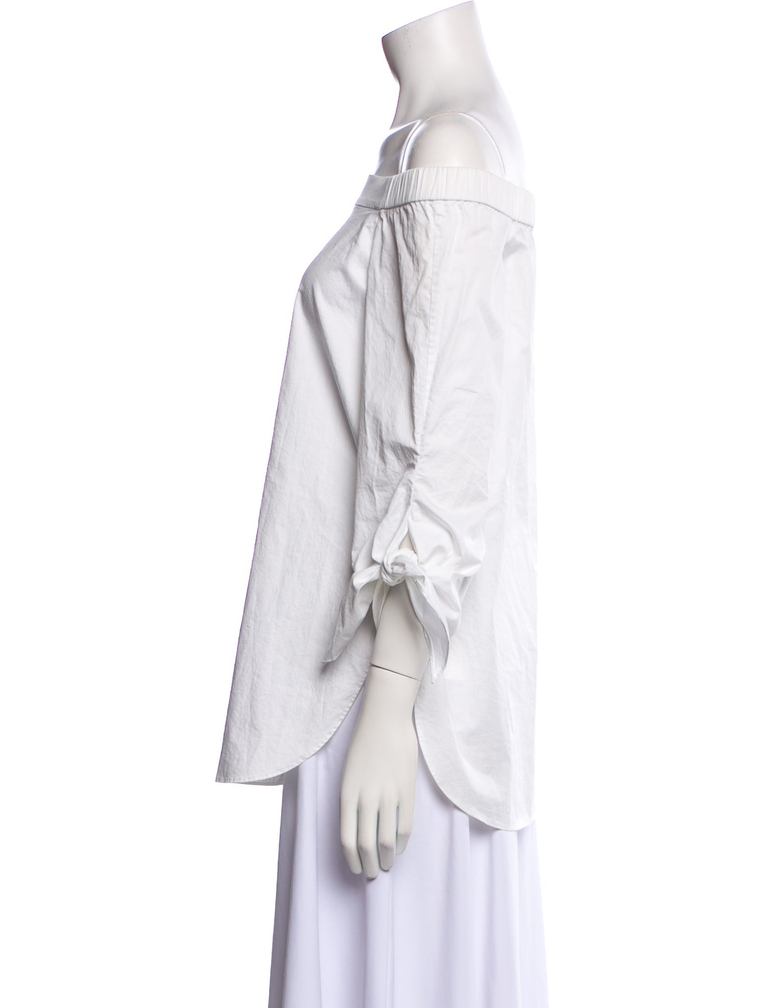 Tibi Off-The-Shoulder Three-Quarter Sleeve Blouse