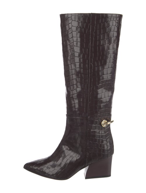 Tibi Embossed Leather Riding Boots