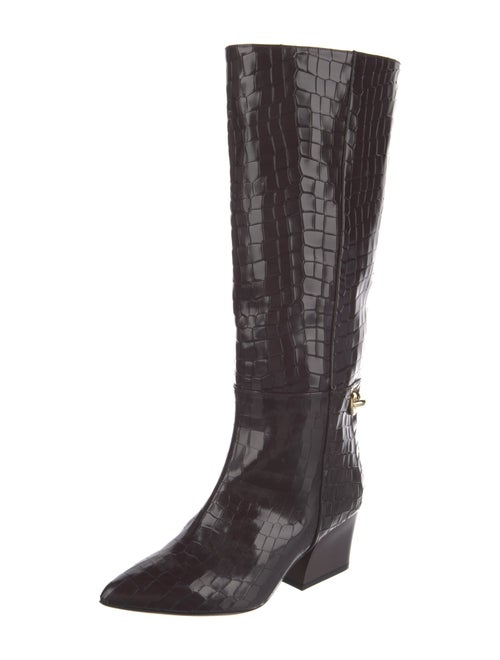 Tibi Embossed Leather Riding Boots