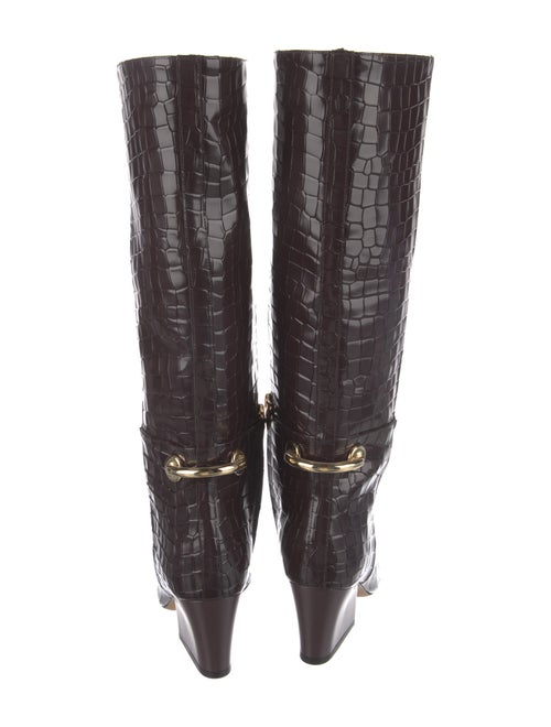 Tibi Embossed Leather Riding Boots