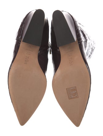 Tibi Embossed Leather Riding Boots