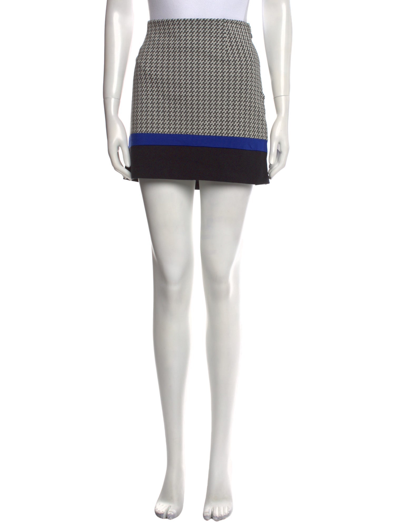 Tibi Houndstooth Print Mini Skirt