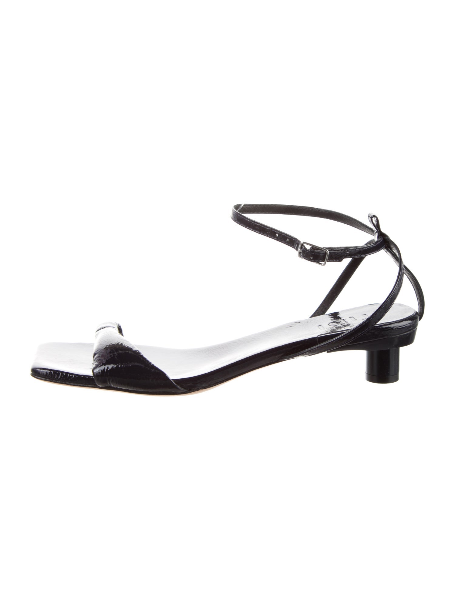 Tibi Patent Leather Bow Accents Sandals