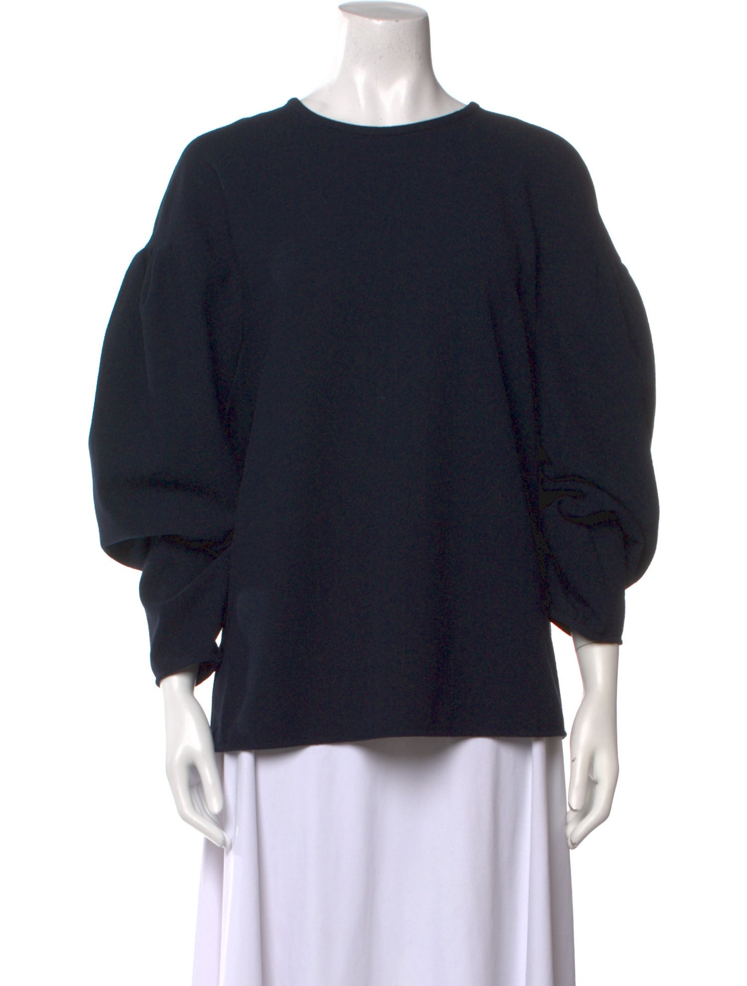 Tibi Crew Neck Three-Quarter Sleeve Sweatshirt