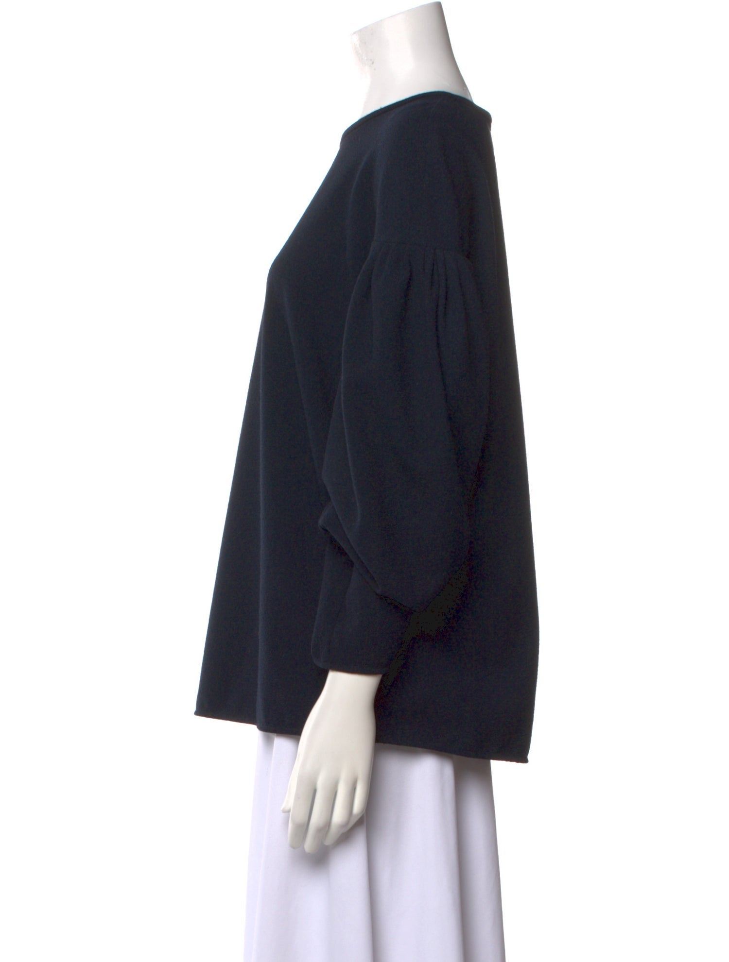 Tibi Crew Neck Three-Quarter Sleeve Sweatshirt