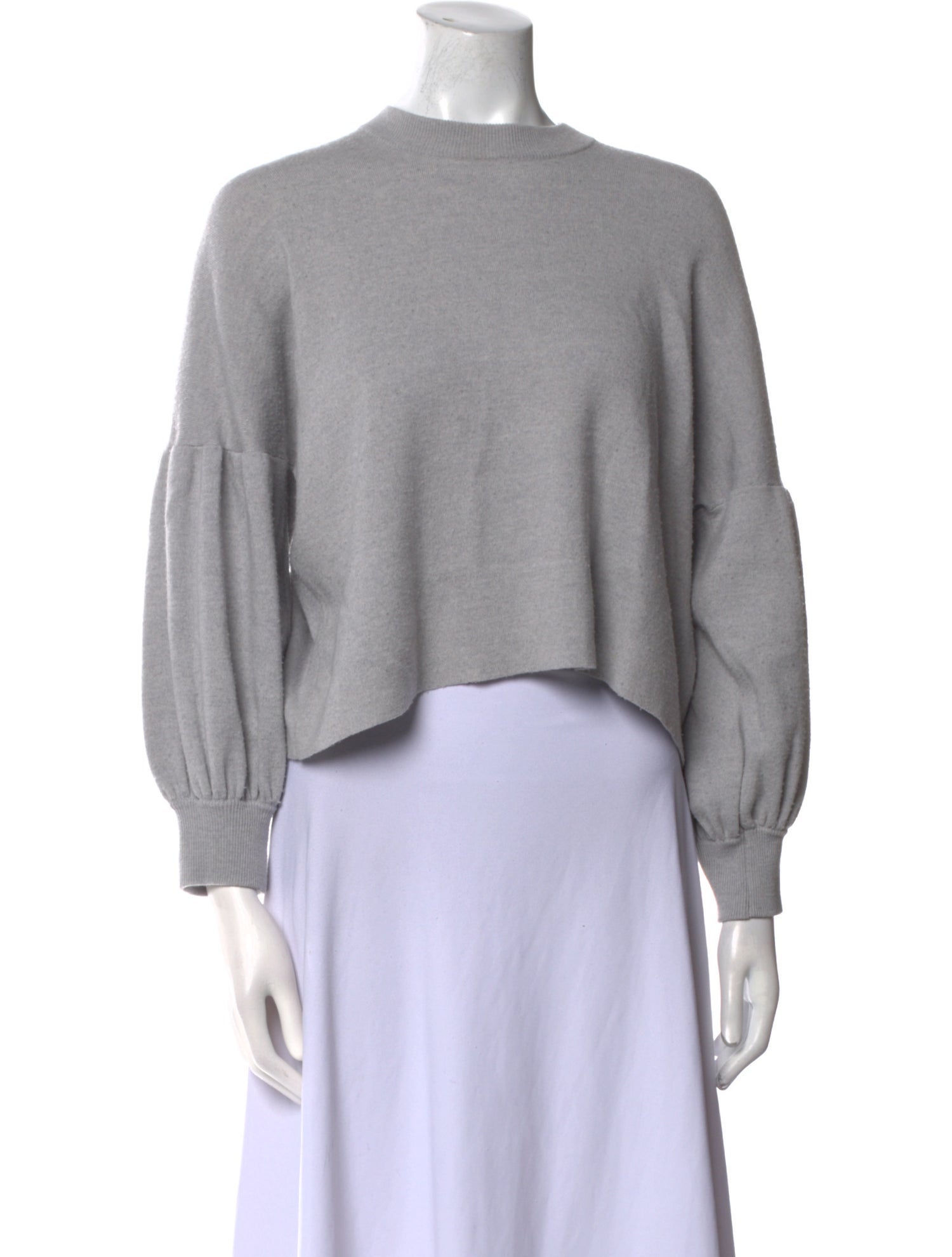 Tibi Merino Wool Crew Neck Crop Top