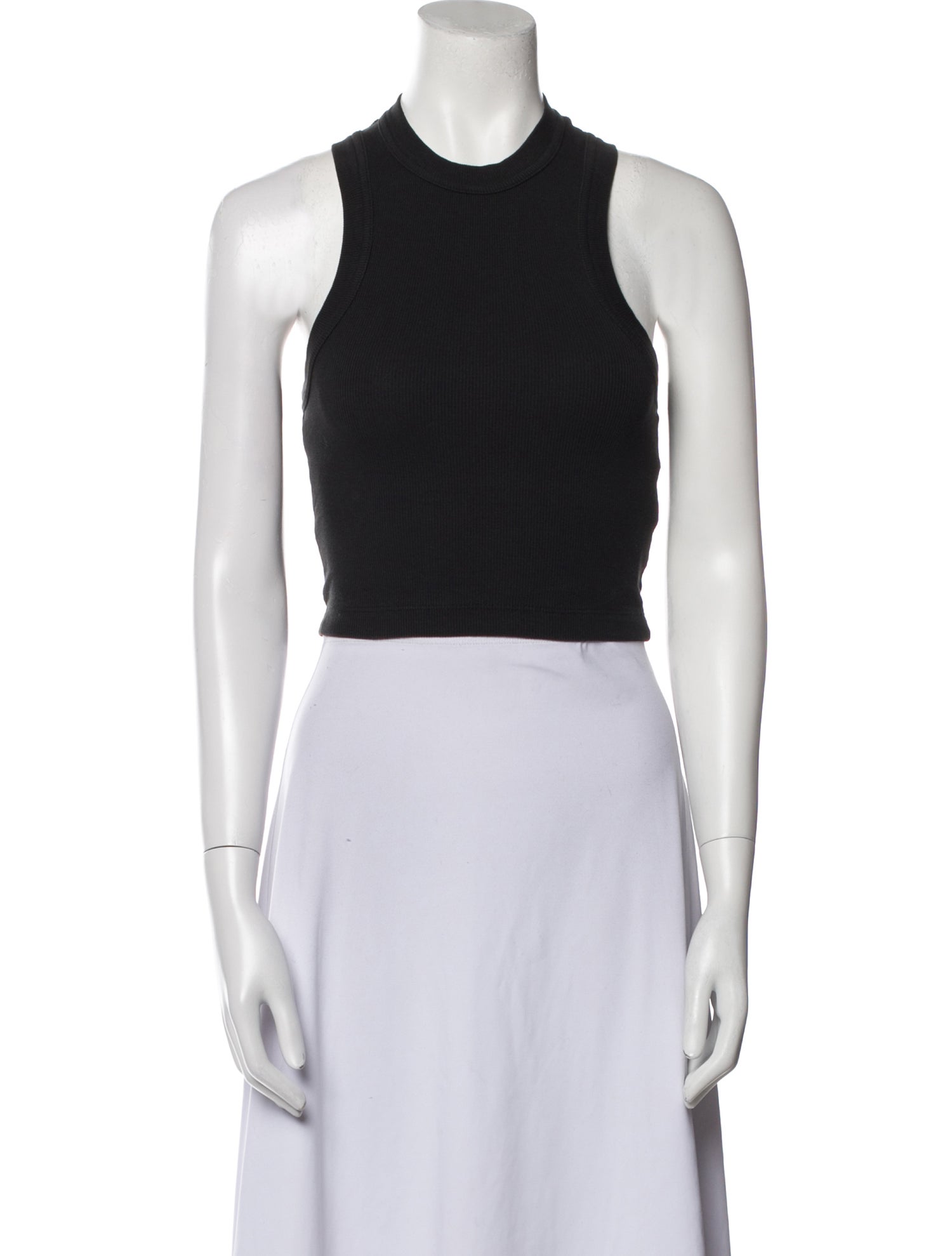 Tibi Crew Neck Sleeveless Crop Top
