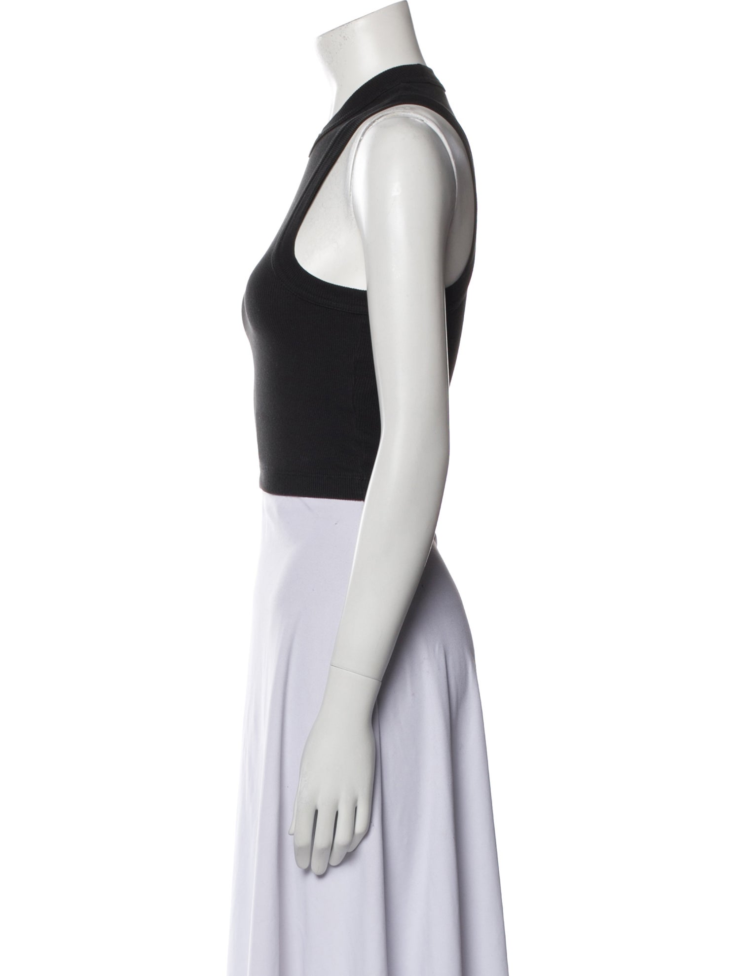 Tibi Crew Neck Sleeveless Crop Top