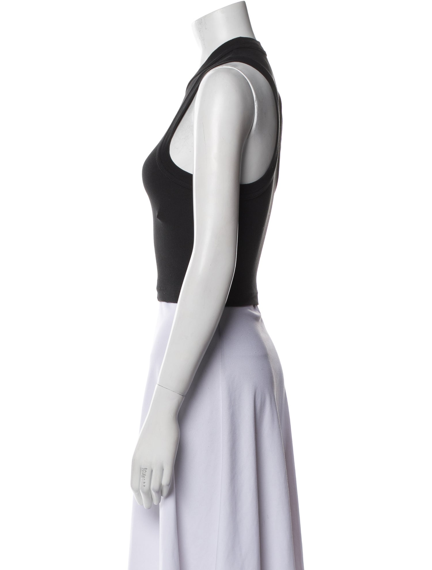 Tibi Crew Neck Sleeveless Crop Top