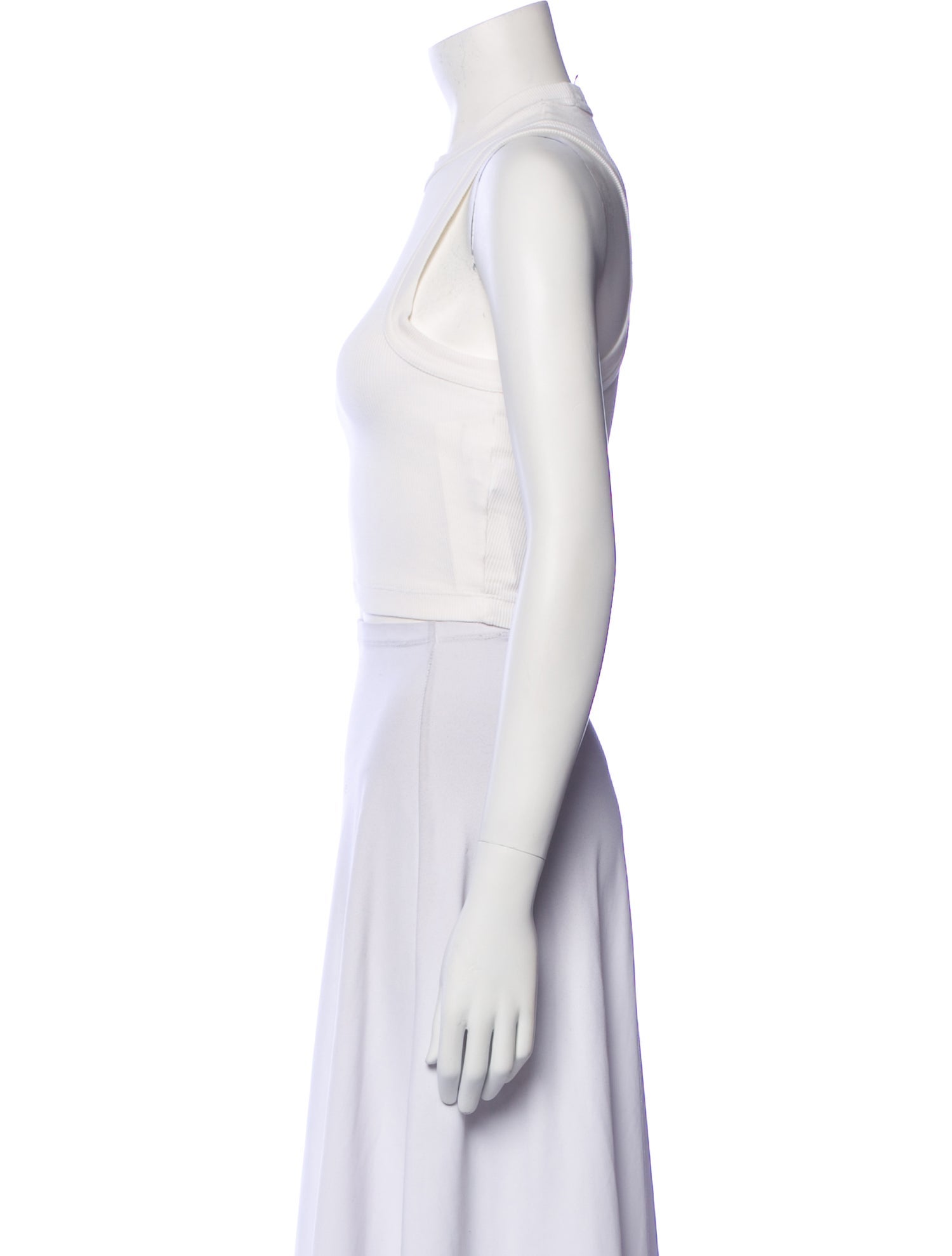 Tibi Mock Neck Sleeveless Crop Top