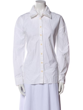 Tibi Long Sleeve Button-Up Top