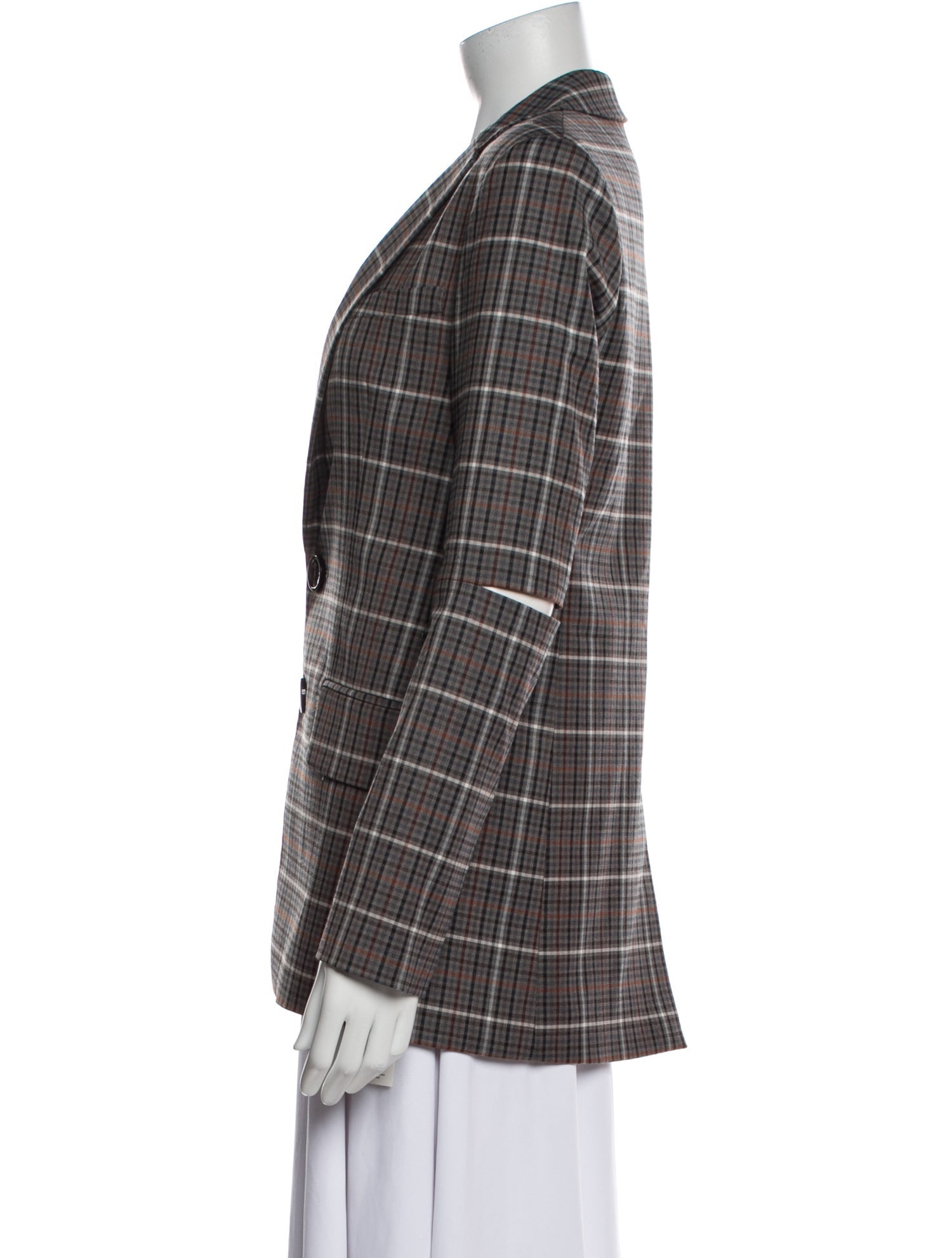 Tibi Plaid Print Blazer