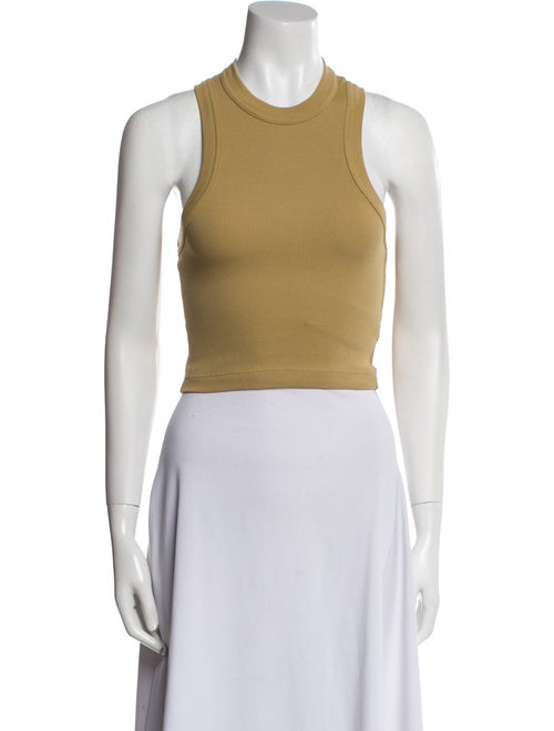Tibi Scoop Neck Sleeveless Crop Top