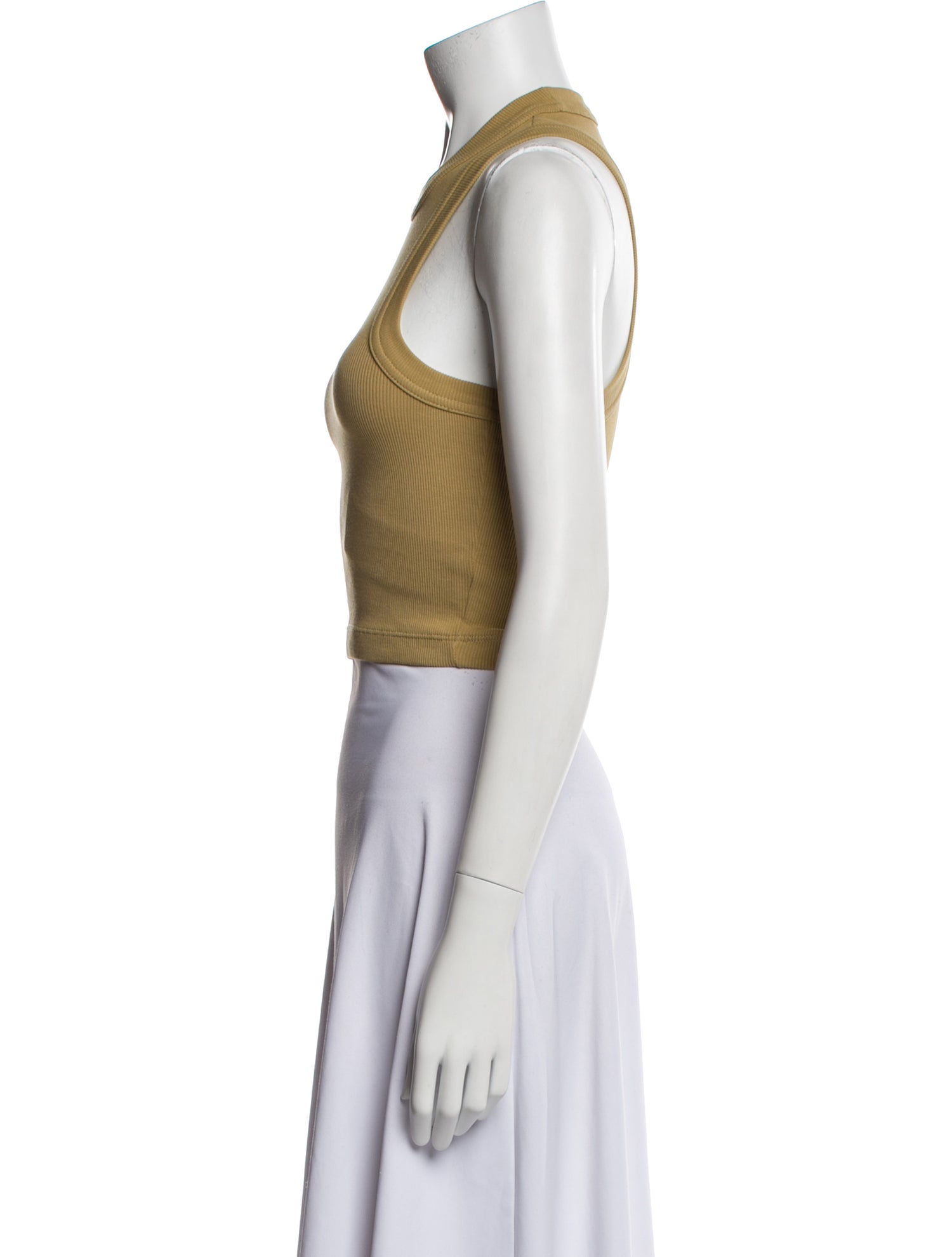 Tibi Scoop Neck Sleeveless Crop Top