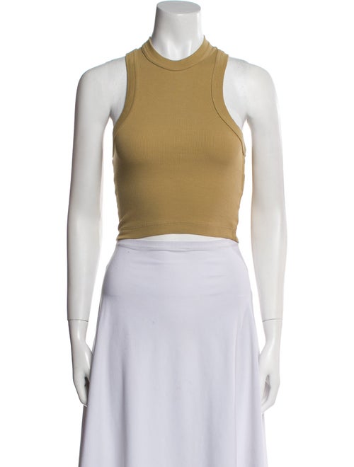 Tibi Mock Neck Sleeveless Crop Top