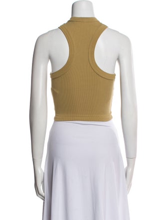 Tibi Mock Neck Sleeveless Crop Top