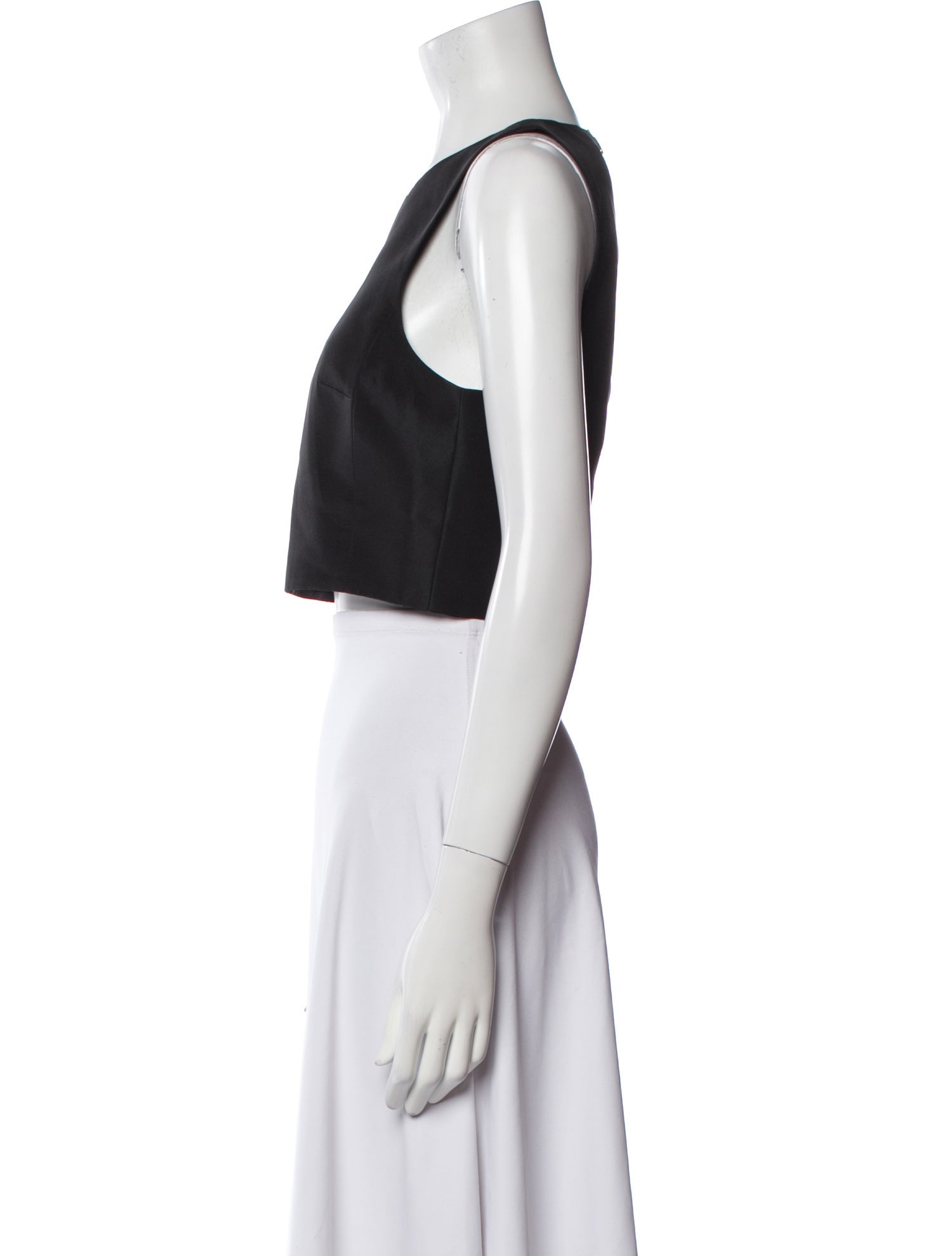 Tibi Silk Scoop Neck Crop Top