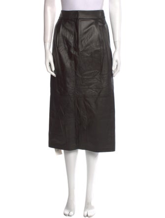 Tibi Lamb Leather Midi Length Skirt