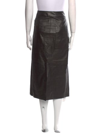 Tibi Lamb Leather Midi Length Skirt