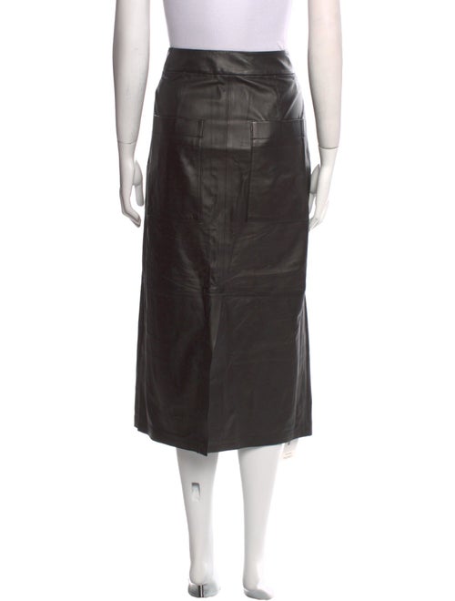 Tibi Lamb Leather Midi Length Skirt