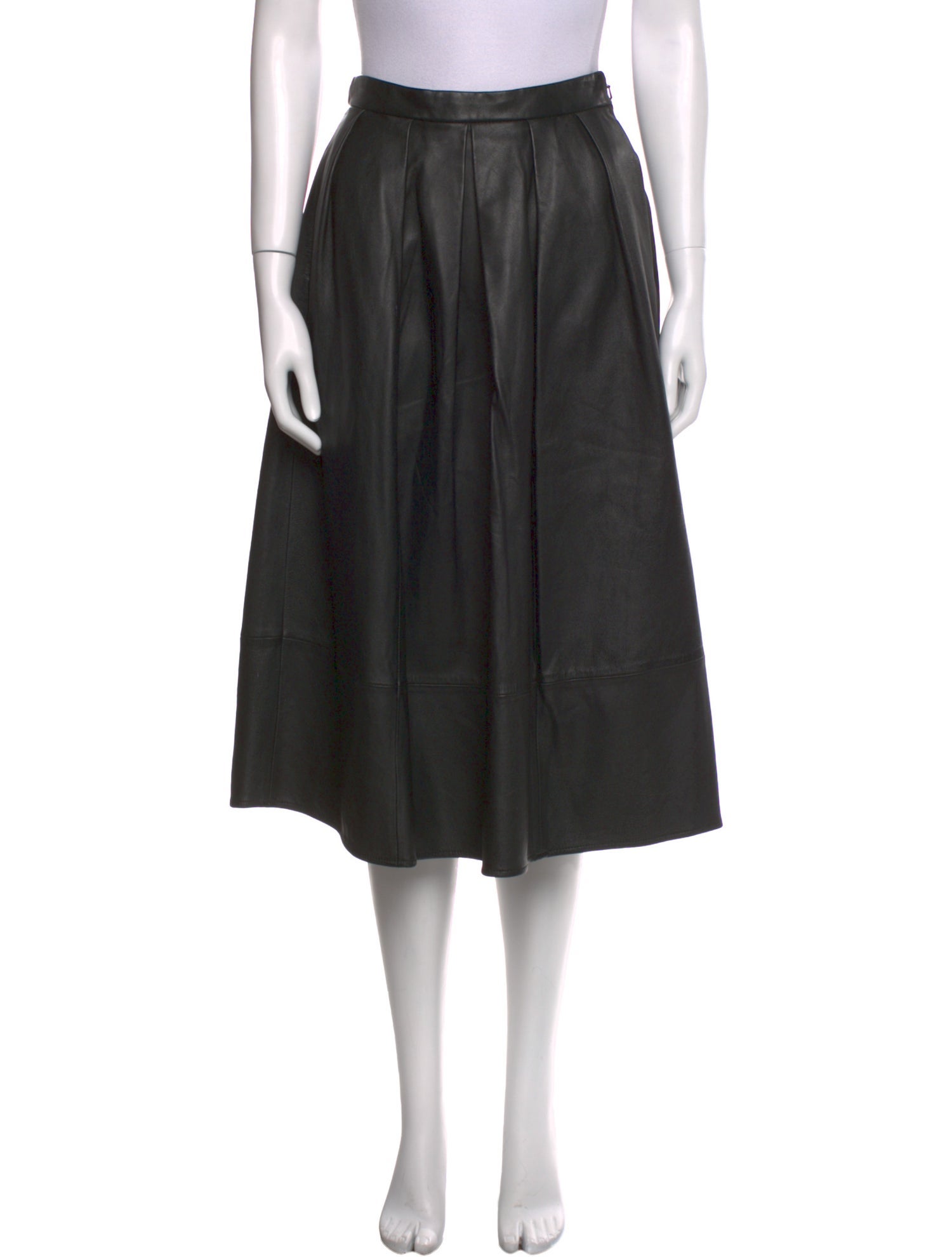 Tibi Leather Knee-Length Skirt