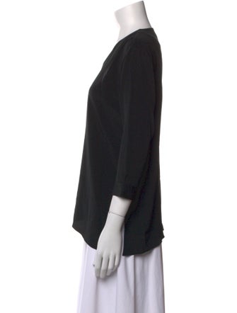 Tibi V-Neck Three-Quarter Sleeve Top