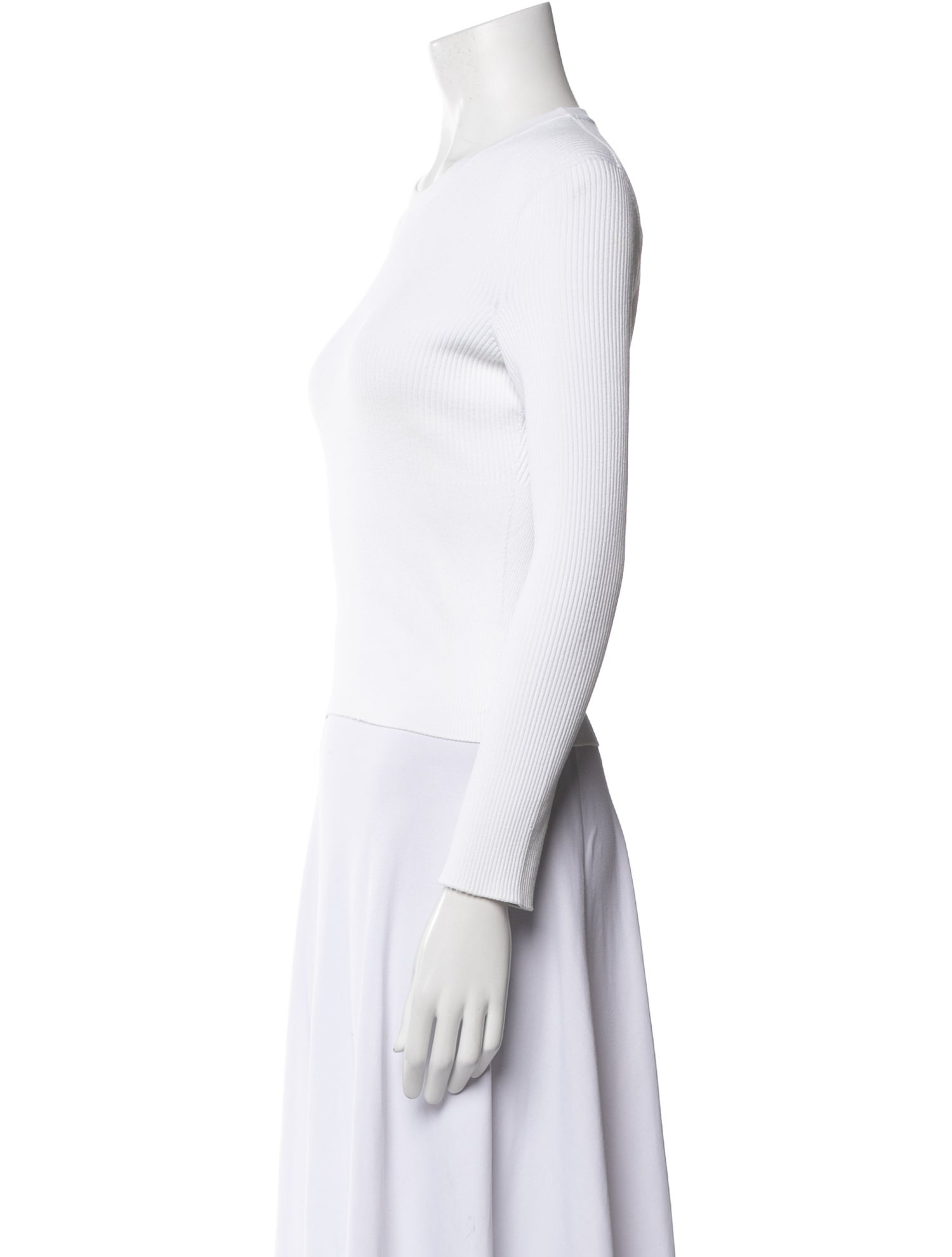 Tibi Crew Neck Long Sleeve Top