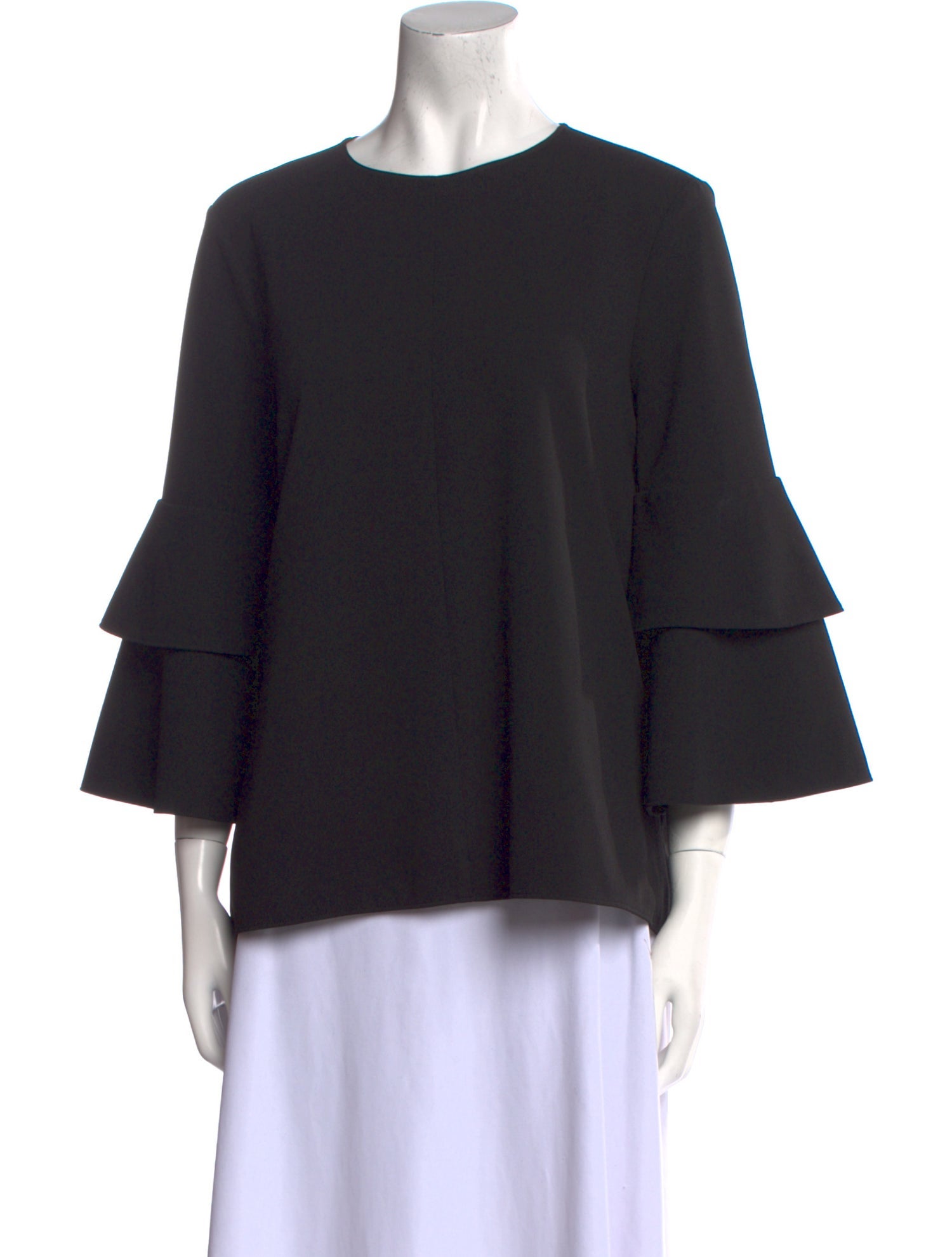 Tibi Crew Neck Three-Quarter Sleeve Sweatshirt