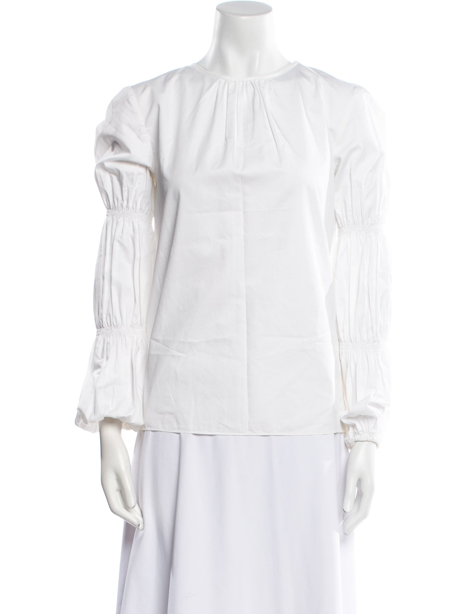 Tibi Mock Neck Three-Quarter Sleeve Blouse