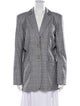 Tibi Virgin Wool Plaid Print Blazer