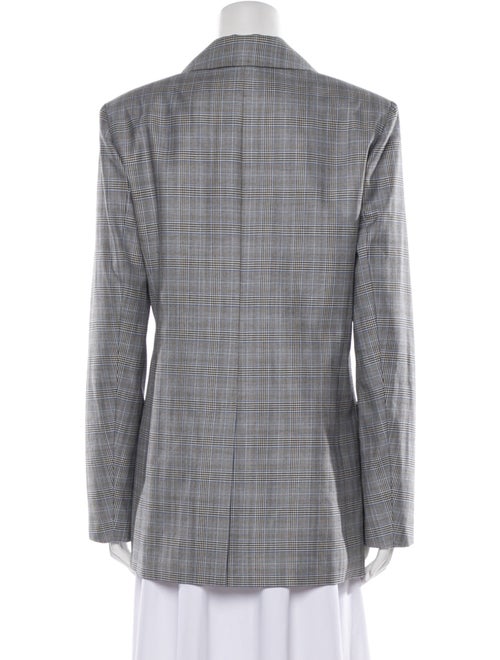 Tibi Virgin Wool Plaid Print Blazer