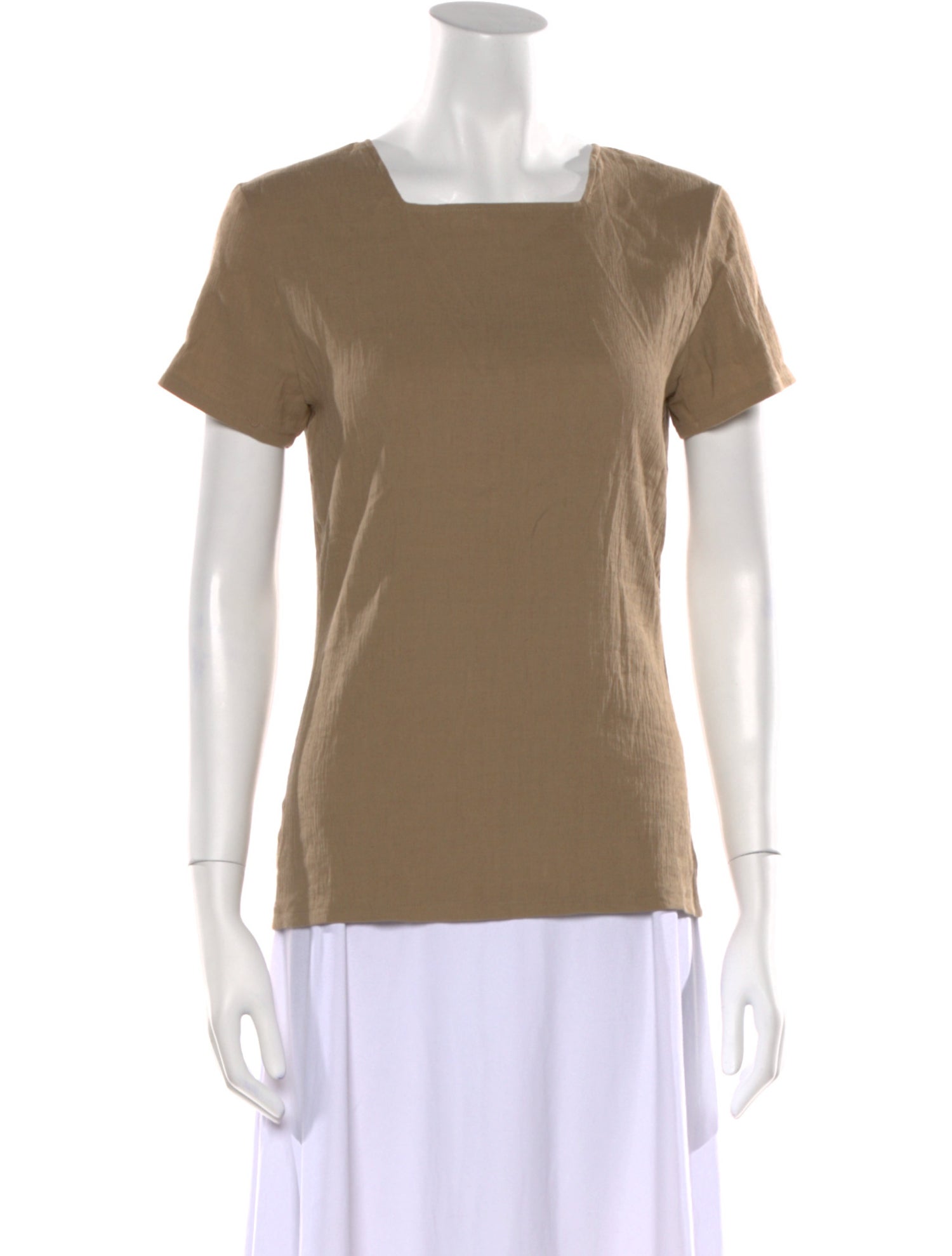 Tibi Square Neckline Short Sleeve T-Shirt