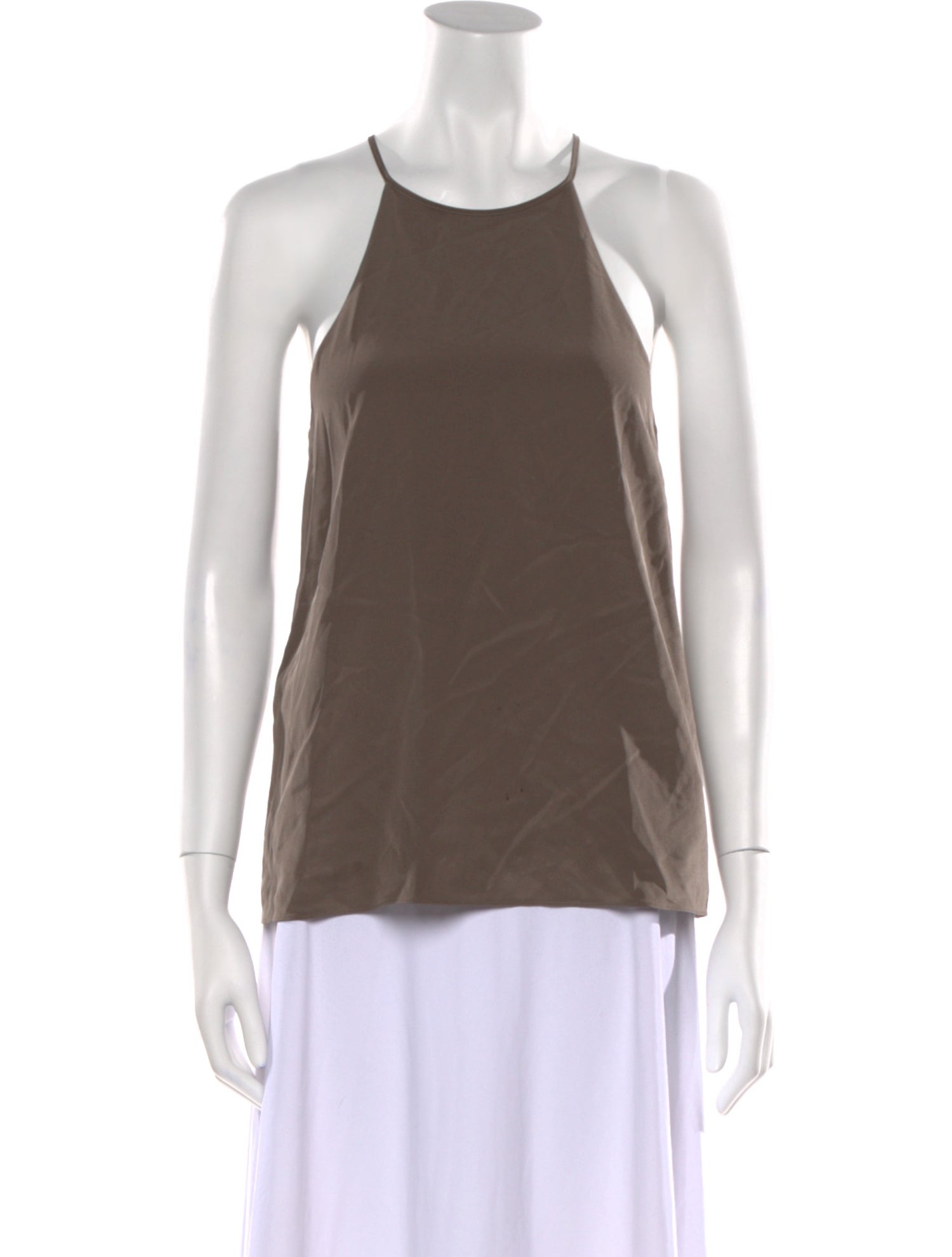 Tibi Silk Crew Neck Top