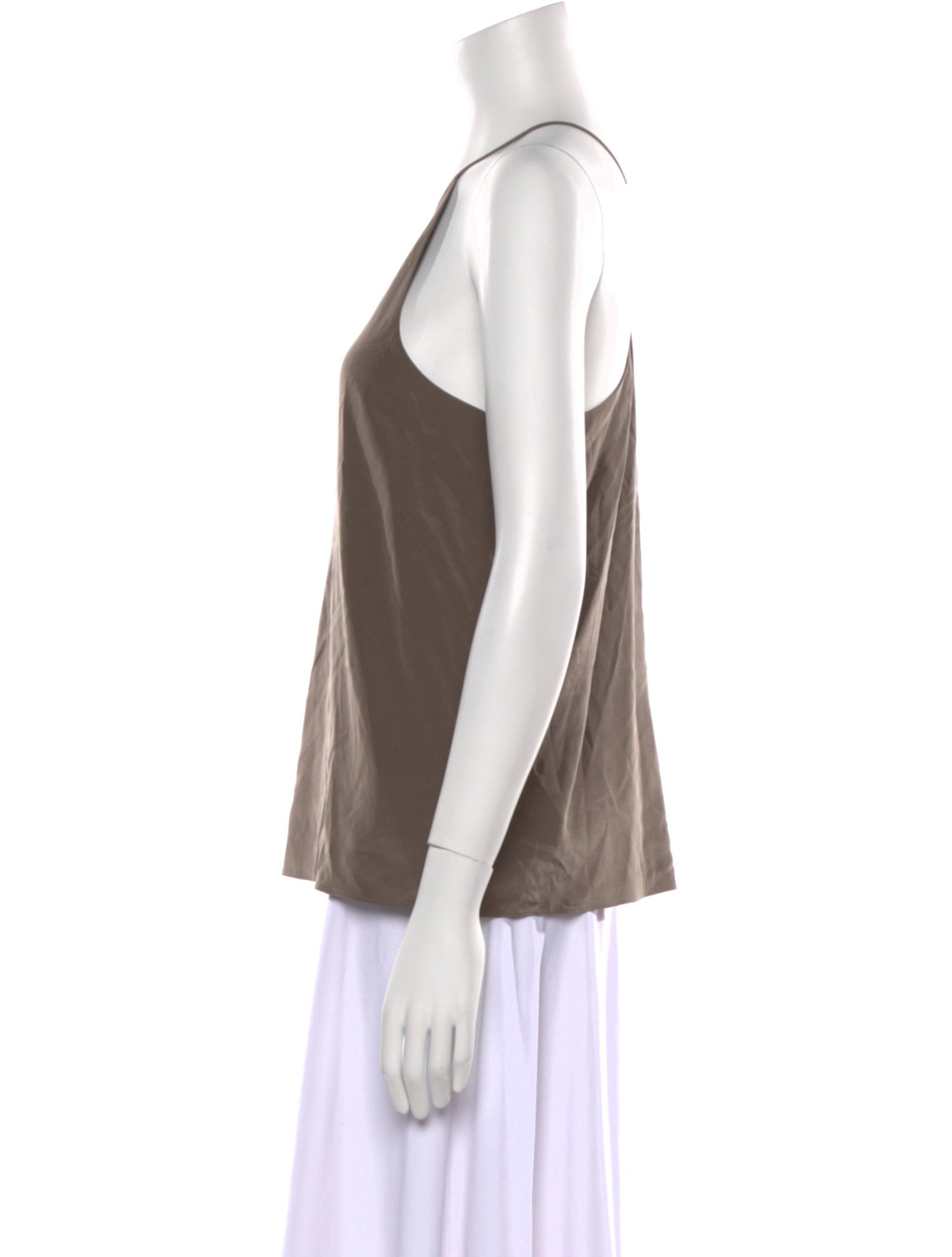 Tibi Silk Crew Neck Top