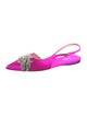 Tibi Satin Crystal Embellishments Slingback Flats