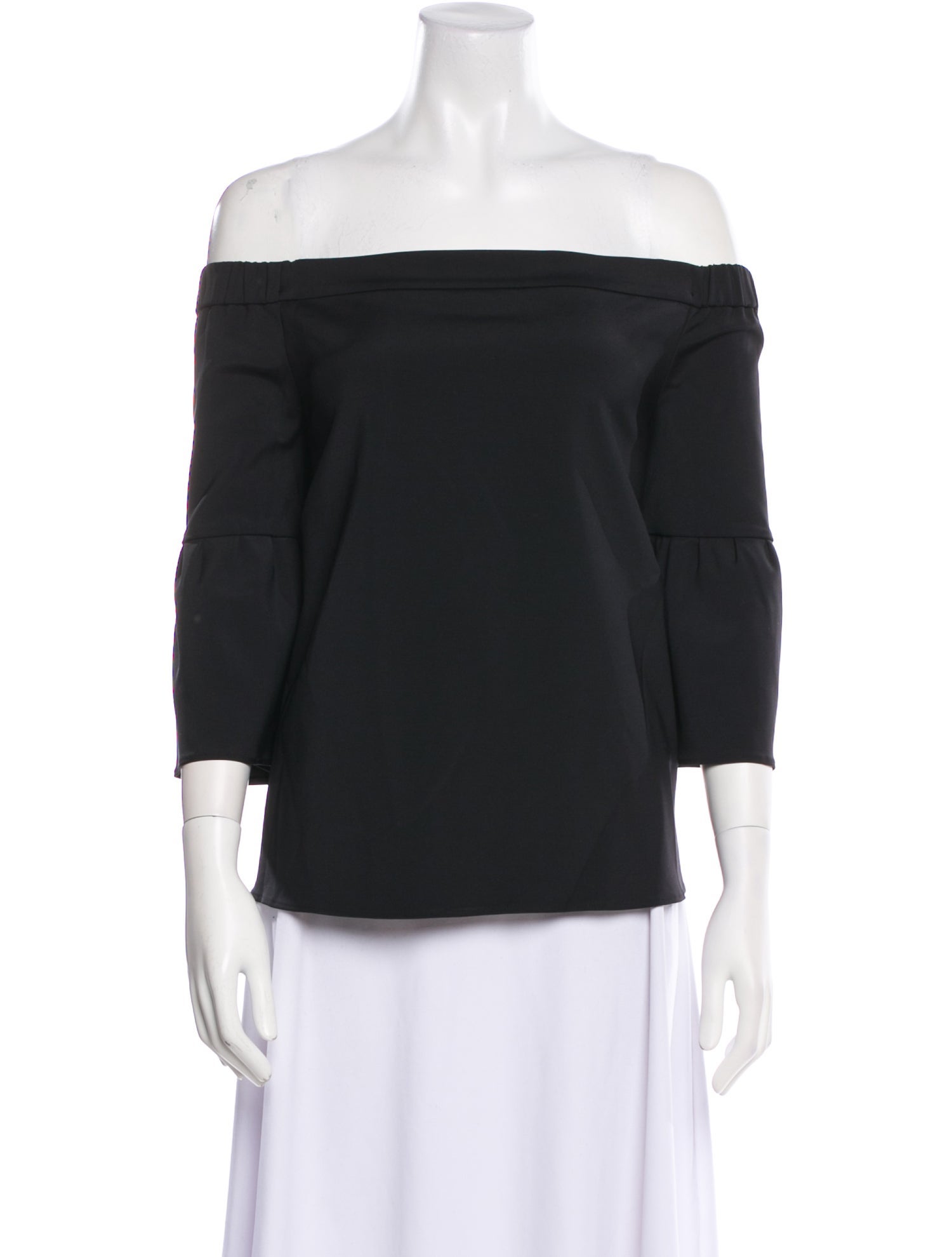 Tibi Off-The-Shoulder Three-Quarter Sleeve Blouse