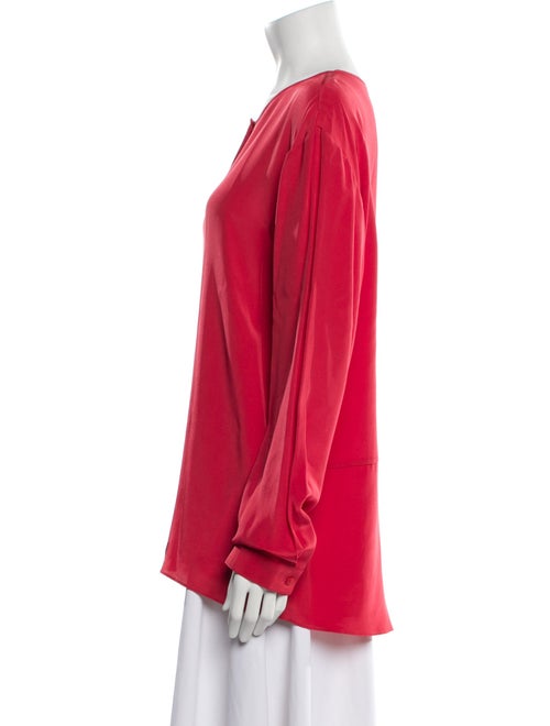 Tibi Silk Crew Neck Button-Up Top