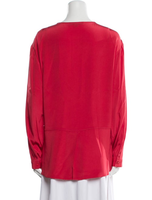 Tibi Silk Crew Neck Button-Up Top