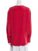 Tibi Silk Crew Neck Button-Up Top