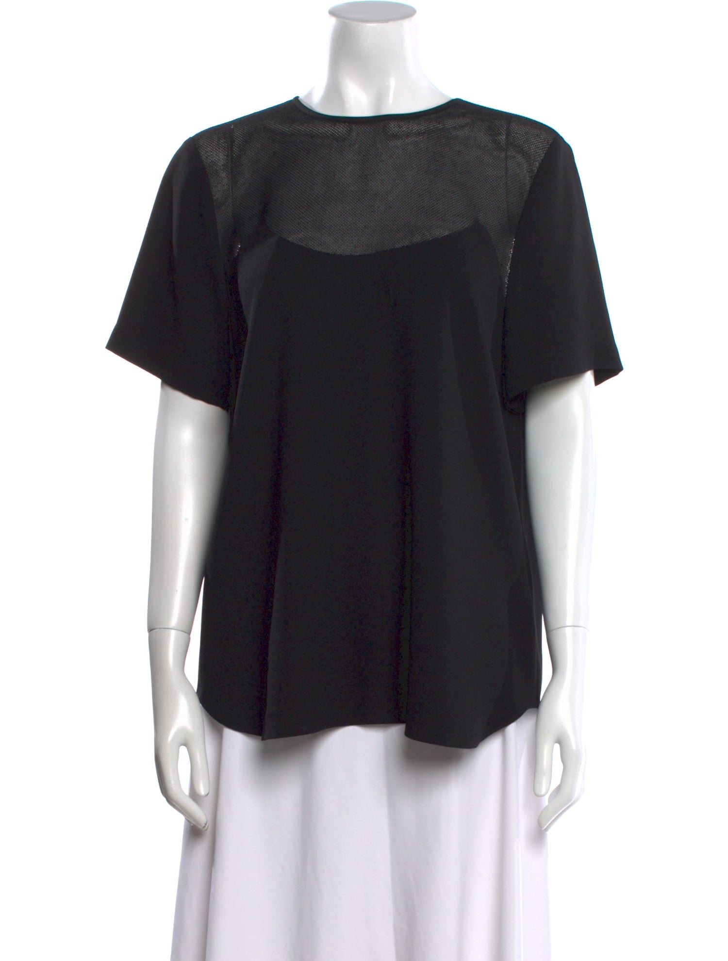 Tibi Crew Neck Short Sleeve Blouse
